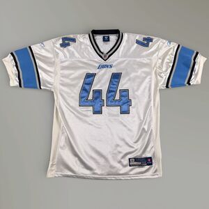 Reebok Detroit Lions Jahvid Best Stitched Jersey #44 White Blue NFL Men’s Sz 52